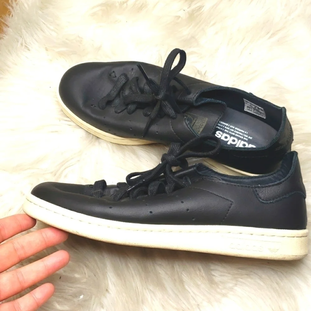 Adidas AQ4788 Stan Smith Leather Sock Sneakers, Core Black 7